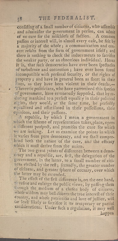 analysis of the federalist number 10 an essay by james madison The federalist papers number 10 is written by james madison and explains the necessity of the constitution to protect our country from factions a faction is “a number of citizens, whether amounting to a majority or minority of the whole, who are united and actuated by some common impulse of . analysis of the federalist number 10 an essay by james madison The federalist papers number 10 is written by james madison and explains the necessity of the constitution to protect our country from factions a faction is “a number of citizens, whether amounting to a majority or minority of the whole, who are united and actuated by some common impulse of .
