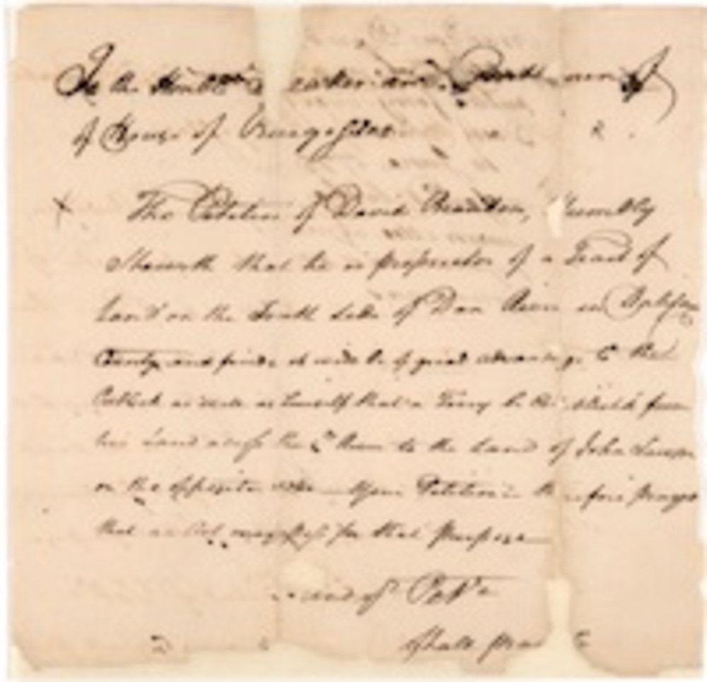 Petition of David Brandon, 1775 June 10. Colonial Papers Digital Collection. icon