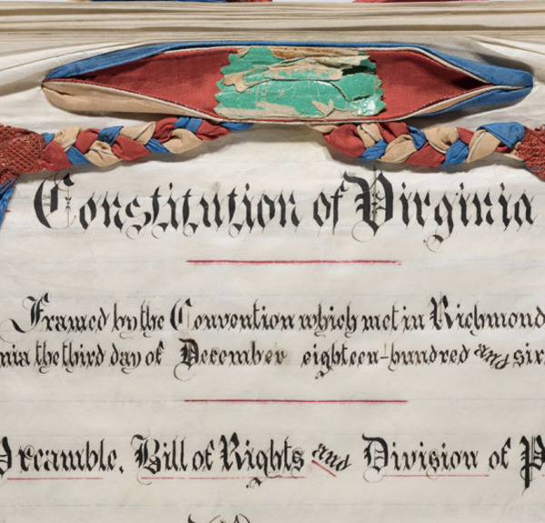 Virginia Constitution, 3 December 1867 and signed by John C. Underwood, President of the Convention, George Rye, Secretary and J.H. Painter, Assistant Secretary on 17 April 1868. icon