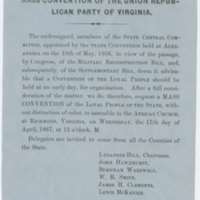 Mass Convention of the Union Republican Party of Virginia
