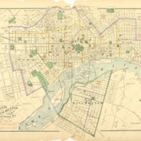 Outline Map of Cities in Richmond and Manchester and Vicinity, F.W. Beers, 1876